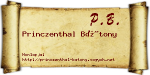 Princzenthal Bátony névjegykártya